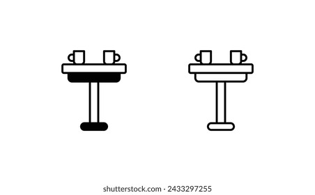 Coffee Table icon design with white background stock illustration