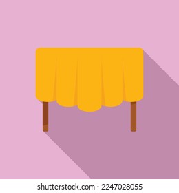 Coffee table icon flat vector. Small plastic. Wood furniture