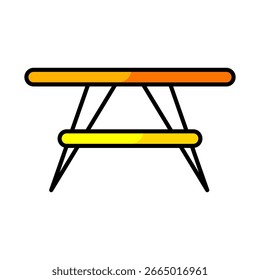 Coffee table icon. Home decor element thin line illustration.
