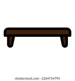 Coffee table icon line isolated on white background. Black flat thin icon on modern outline style. Linear symbol and editable stroke. Simple and pixel perfect stroke vector illustration.