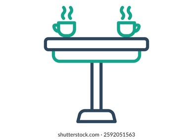 Coffee table icon. line icon style. icon related to furniture. furniture elements vector illustration