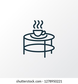 Coffee table icon line symbol. Premium quality isolated teatime element in trendy style.