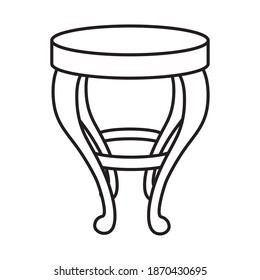 icono de mesa baja sobre fondo blanco, estilo de línea, ilustración vectorial