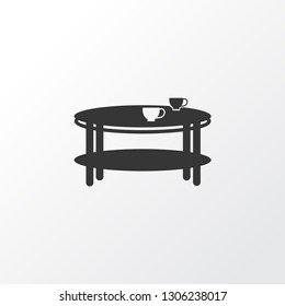 Coffee table icon symbol. Premium quality isolated teatime element in trendy style.