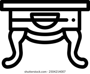 coffee table icon. Thin Linear Style Design Isolated On White Background