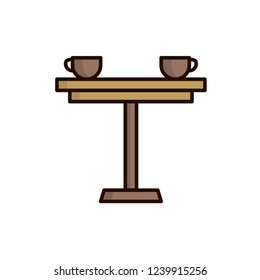 coffee table icon vector. coffee icon vector with fill outline style