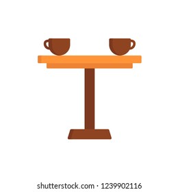 coffee table icon vector flat style. coffee icon