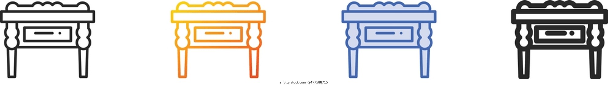 coffee table icon.Thin Linear, Gradient, Blue Stroke and bold Style Design Isolated On White Background