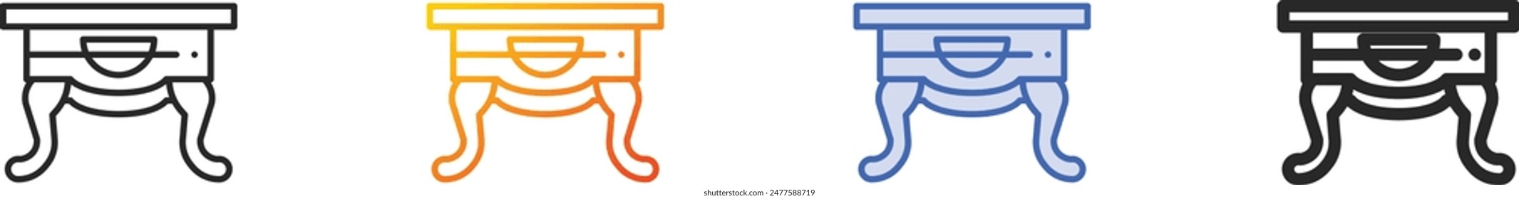 coffee table icon.Thin Linear, Gradient, Blue Stroke and bold Style Design Isolated On White Background