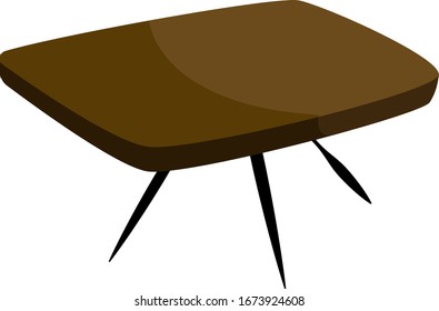 Coffee table, illustration, vector on white background.