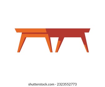 Coffee Table Isolated. Interior Design Element. Furniture of the Living Room Interior. Vector Illustration in Cartoon Style.