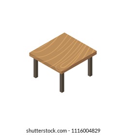 Coffee table isometric icon isolated on white background