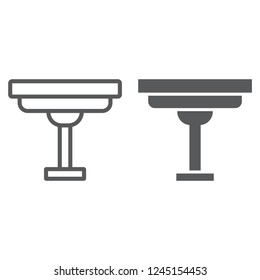 Coffee table line and glyph icon, home and furniture, desk sign, vector graphics, a linear pattern on a white background, eps 10.