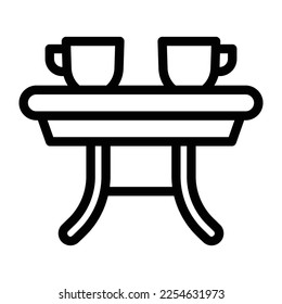 coffee table line icon illustration vector graphic