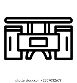 Icono de línea de tabla de café, concepto de diseño interior, signo de vector de mesa de cóctel sobre fondo blanco, icono de estilo de contorno para concepto móvil y diseño web. Gráficos vectoriales