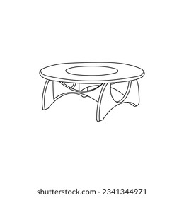 Coffee Table line icon, outline vector, linear style logo illustration design template