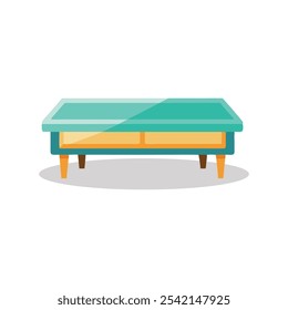 Coffee Table Living Room Furniture isolated flat vector illustration on white background.