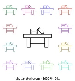 Coffee table multi color style icon. Simple thin line, outline vector of furniture icons for ui and ux, website or mobile application