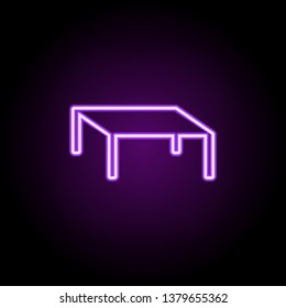 Coffee table neon icon. Elements of Furniture set. Simple icon for websites, web design, mobile app, info graphics