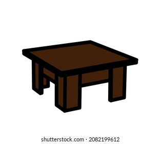 Mesa de café sobre un fondo aislado. Símbolo. Ilustración vectorial.