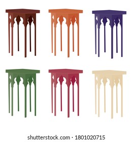 Coffee table on white background. Vector illustration.