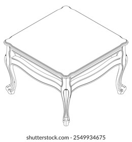 Coffee table outline vector collection. Elegant line art designs for contemporary living spaces. Ideal for interior design projects.