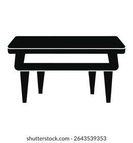 Icono de Vector de silueta de mesa de café sobre fondo blanco