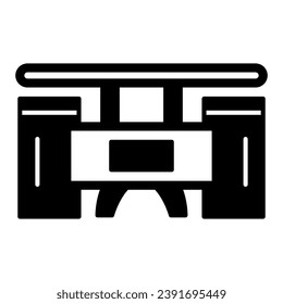 Coffee table solid icon, interior design concept, cocktail table vector sign on white background, glyph style icon for mobile concept and web design. Vector graphics