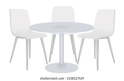 Coffee table and three chairs. vector illustration - Shutterstock ID 2158127529