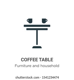 Coffee table vector icon on white background. Flat vector coffee table icon symbol sign from modern furniture and household collection for mobile concept and web apps design.