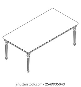 Conjunto de iconos de contorno de mesas de café. Mesas de arte de línea para la decoración de la sala de estar. Mesas de bocetos lineales barrocos y clásicos elegantes. Ilustración vectorial de contorno aislado sobre fondo blanco.