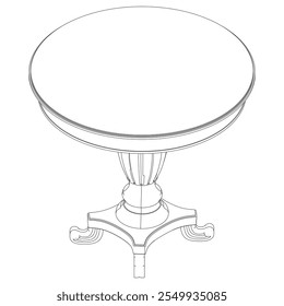 Conjunto de iconos de contorno de mesas de café. Mesas de arte de línea para la decoración de la sala de estar. Mesas de bocetos lineales barrocos y clásicos elegantes. Ilustración vectorial de contorno aislado sobre fondo blanco.