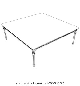 Conjunto de iconos de contorno de mesas de café. Mesas de arte de línea para la decoración de la sala de estar. Mesas de bocetos lineales barrocos y clásicos elegantes. Ilustración vectorial de contorno aislado sobre fondo blanco.