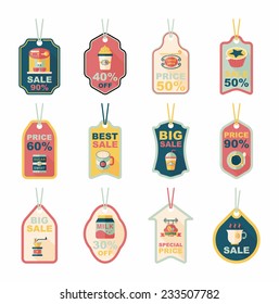 Coffee tag flat banner background set, eps10