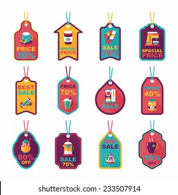 Coffee tag flat banner background set, eps10