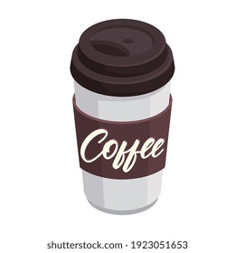 coffee in take away cup icon vector illustration design
