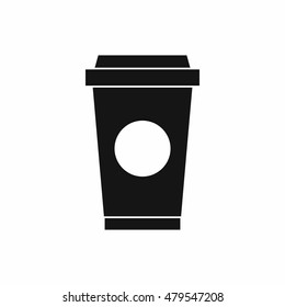 Coffee in take away cup icon in simple style isolated on white background vector illustration