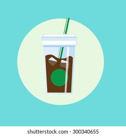coffee take away flat design vector icon