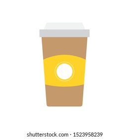 Coffee take away flat icon. vector illustration