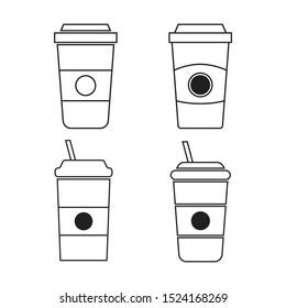 Coffee take away flat icon. vector illustration