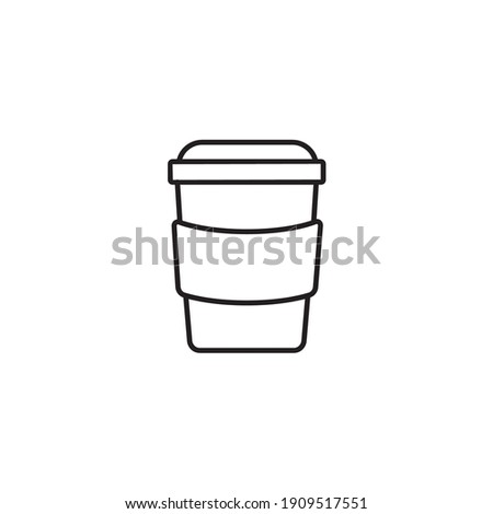 Coffee take away, coffee to go, coffee break simple thin line icon vector illustration