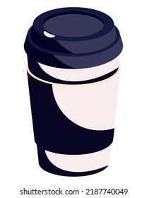 coffee in take away pot icon