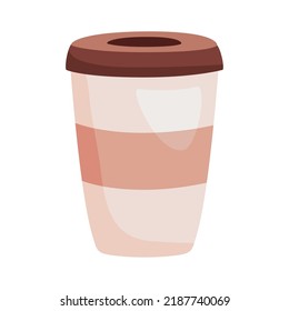 coffee in take away pot icon