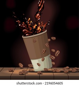 coffee in take away pot scene poster