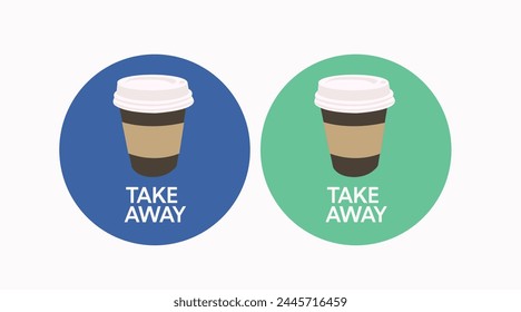 Coffee Take Away Sign set, with a coffe take away cup Set
