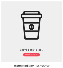 Icono de vector de café, símbolo de taza de café. Ilustración vectorial plana moderna y simple para sitio web o aplicación móvil