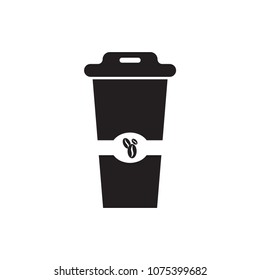 Coffee Take away.Black.Party Holiday Event Celebration Food Drink in flat design .Vector