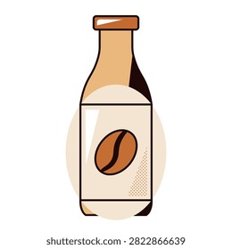 Coffee takeaway bag icon with roasted coffee beans for cafe packaging, restaurant branding, food delivery, sticker, mobile application, website interface, and digital design. Isolated on white backgro