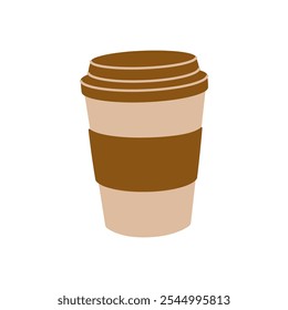 Café en una taza para llevar. Artículo de amante del café. Clipart plano simple