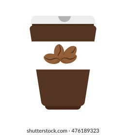 coffee takeaway mug hot drink beverage vector illustration